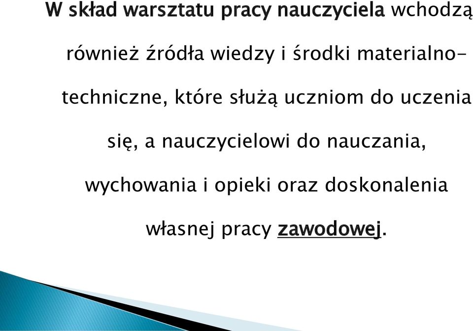 uczniom do uczenia się, a nauczycielowi do nauczania,