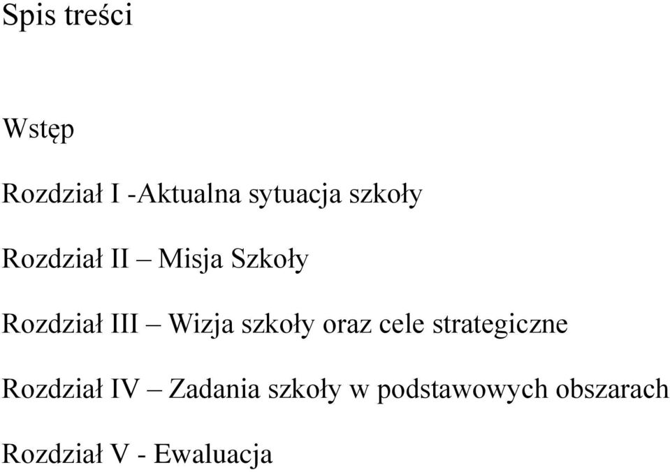 szkoły oraz cele strategiczne Rozdział IV Zadania