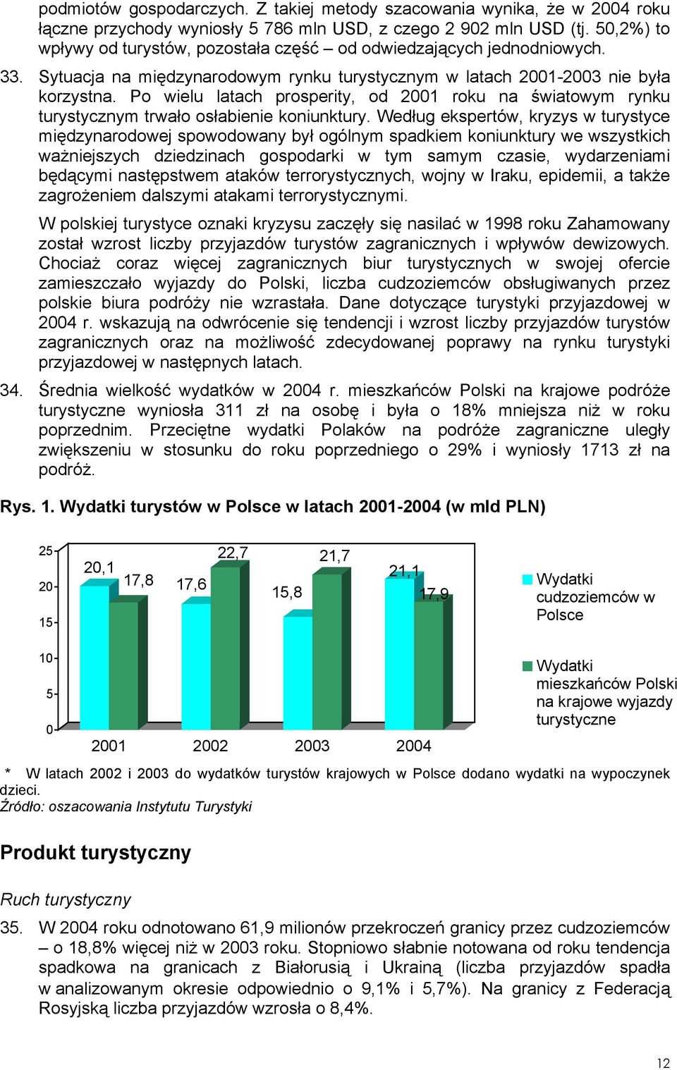 Po wielu latach prosperity, od 2001 roku na światowym rynku turystycznym trwało osłabienie koniunktury.