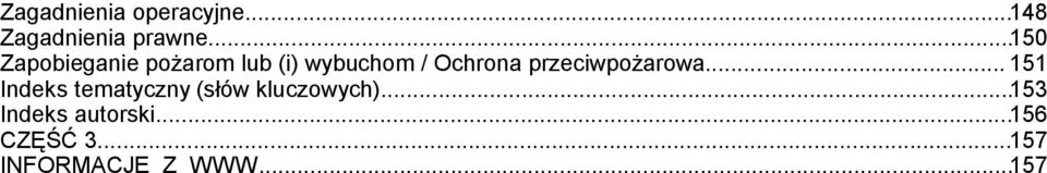 przeciwpożarowa... 151 Indeks tematyczny (słów kluczowych).