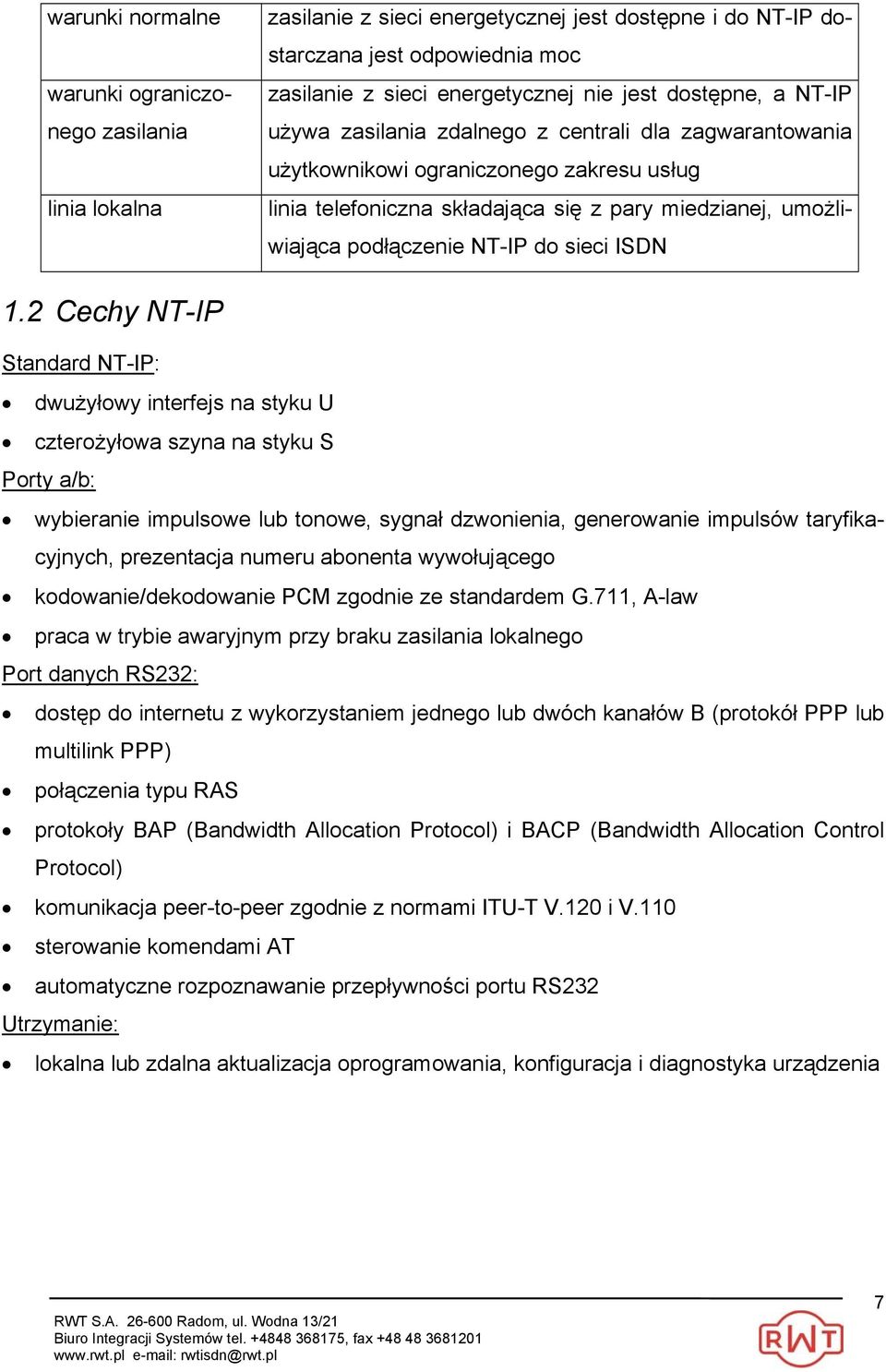 NT-IP do sieci ISDN 1.