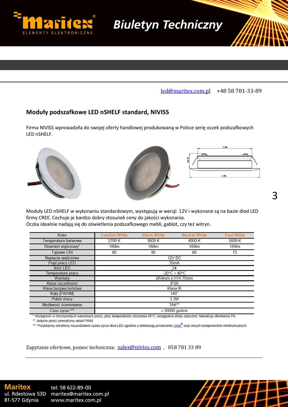 w Polsce serię oczek podszafkowych LED nshelf.