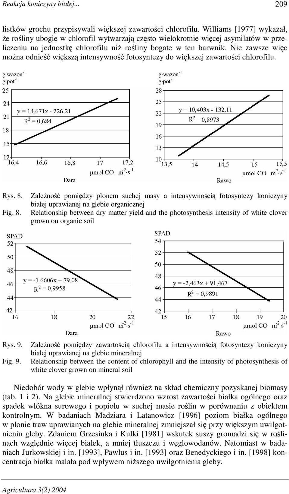Nie zawsze więc moŝna odnieść większą intensywność fotosyntezy do większej zawartości chlorofilu. g wazon -1 g wazon -1 g pot -1 g pot -1 Rys. 8.