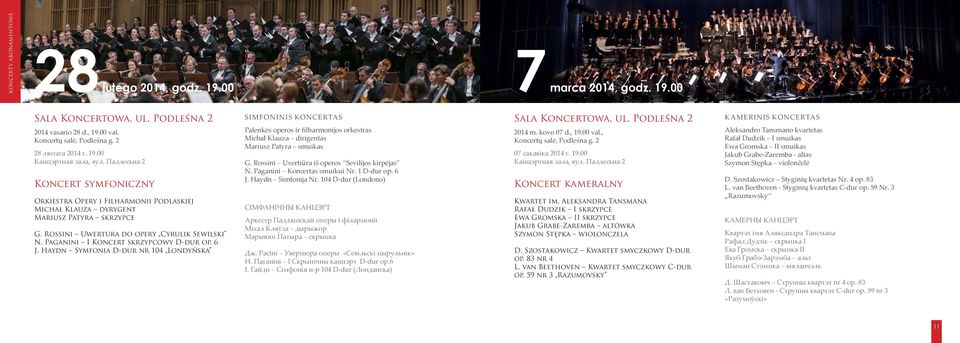 Haydn Symfonia D-dur nr 104 Londyńska Simfoninis koncertas Palenkės operos ir filharmonijos orkestras Michał Klauza dirigentas Mariusz Patyra smuikas G.