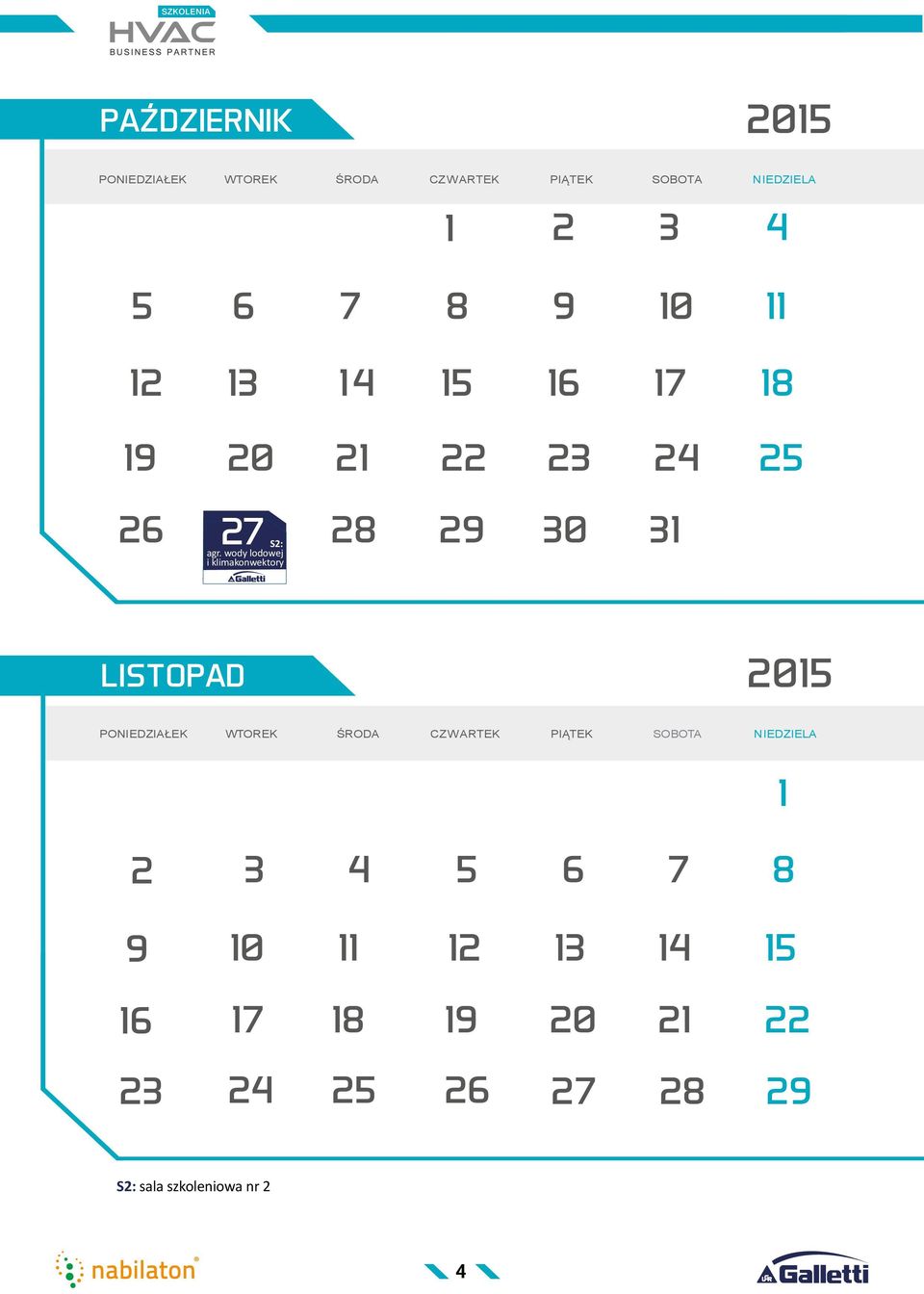 wody lodowej i klimakonwektory LISTOPAD 2015 1 2 3 4 5 6 7 8 9 10