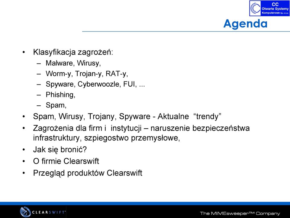 .. Phishing, Spam, Spam, Wirusy, Trojany, Spyware - Aktualne trendy Zagrożenia dla