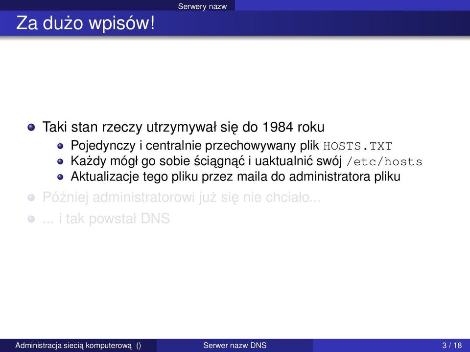 przechowywany plik HOSTS.