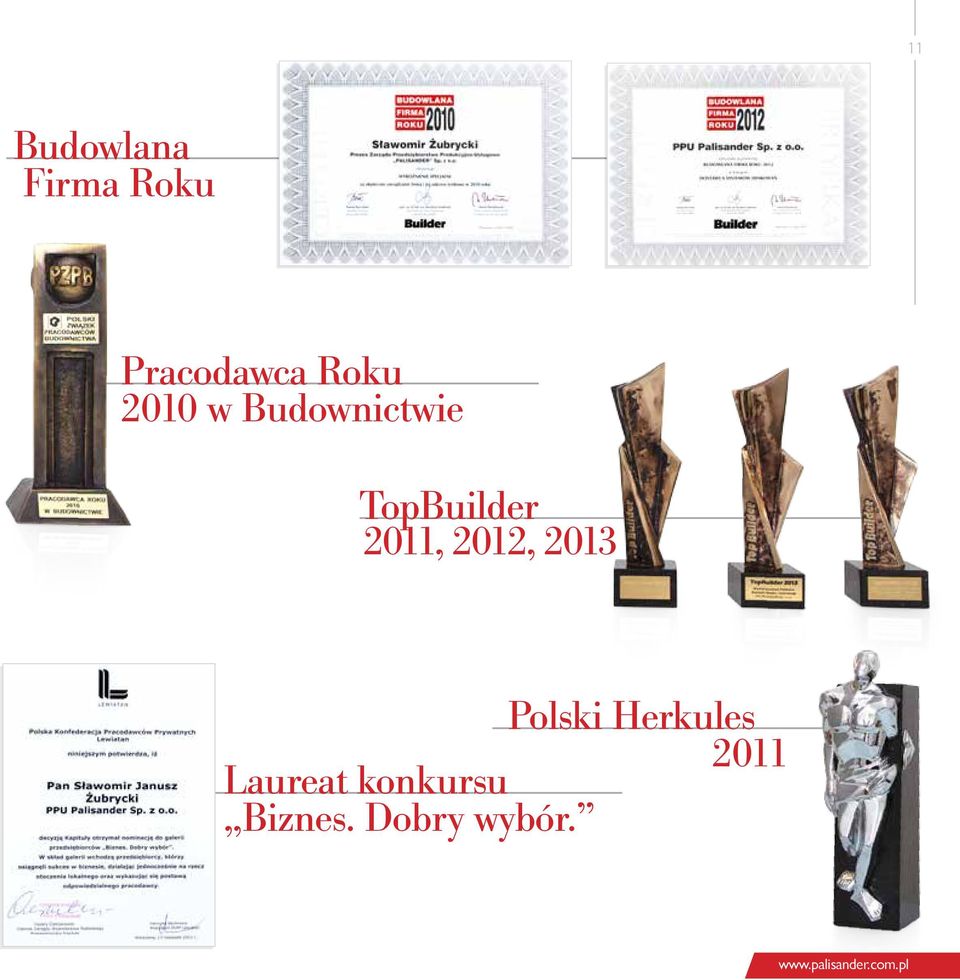 2012, 2013 Polski Herkules 2011 Laureat