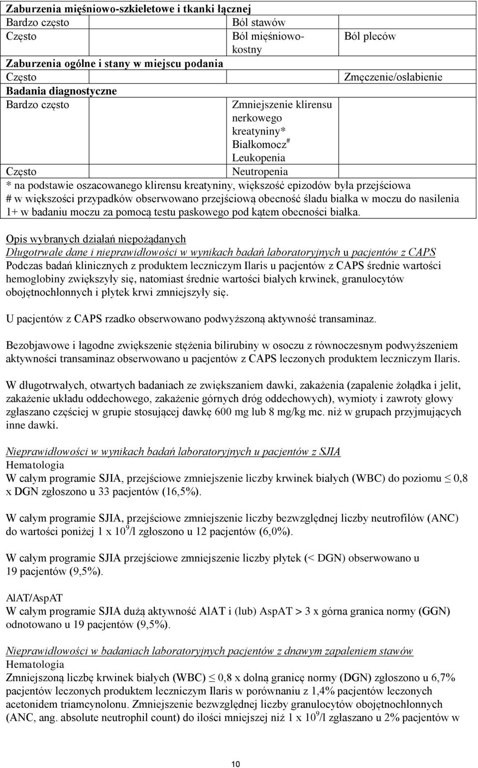 # w większości przypadków obserwowano przejściową obecność śladu białka w moczu do nasilenia 1+ w badaniu moczu za pomocą testu paskowego pod kątem obecności białka.