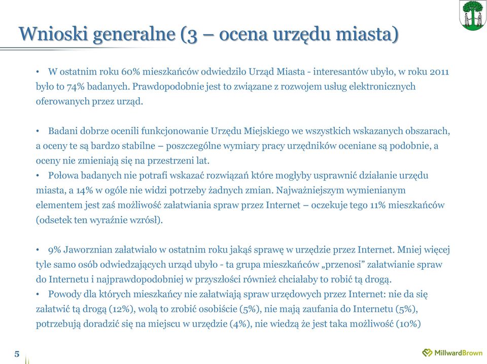 Badani dobrze ocenili funkcjonowanie Urzędu Miejskiego we wszystkich wskazanych obszarach, a oceny te są bardzo stabilne poszczególne wymiary pracy urzędników oceniane są podobnie, a oceny nie