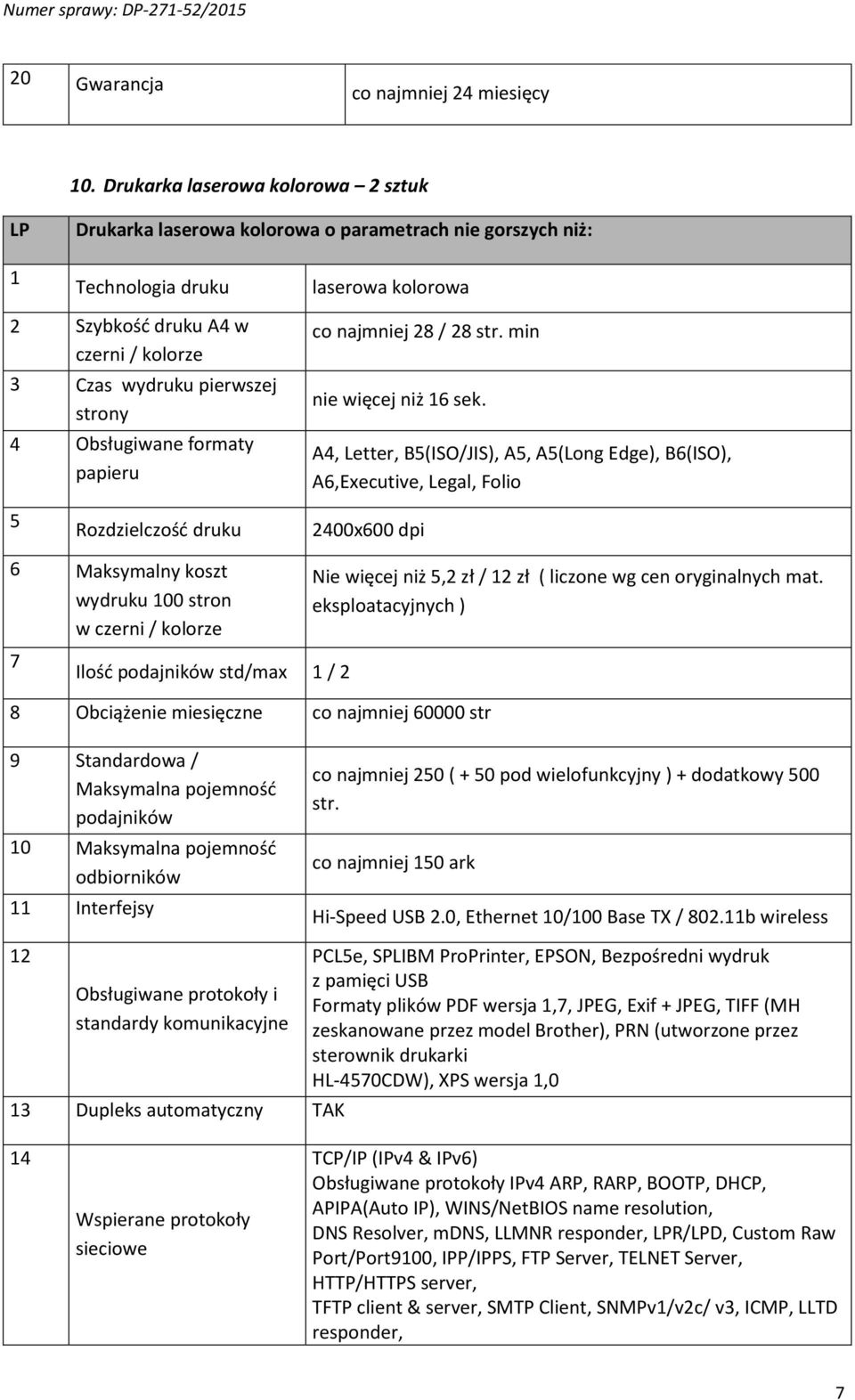 strony 4 Obsługiwane formaty papieru co najmniej 28 / 28 str. min nie więcej niż 16 sek.