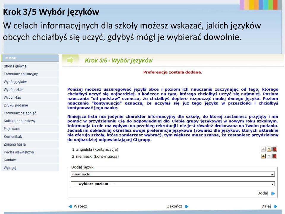 wskazad, jakich języków obcych