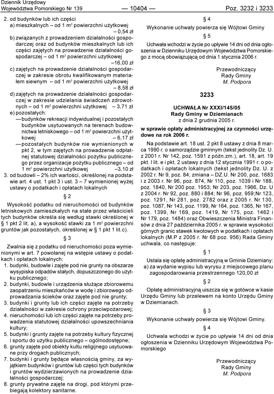 prowadzenie dzia³alnoœci gospodarczej od 1 m 2 powierzchni u ytkowej 16,00 z³ c) zajêtych na prowadzenie dzia³alnoœci gospodarczej w zakresie obrotu kwalifikowanym materia- ³em siewnym od 1 m 2