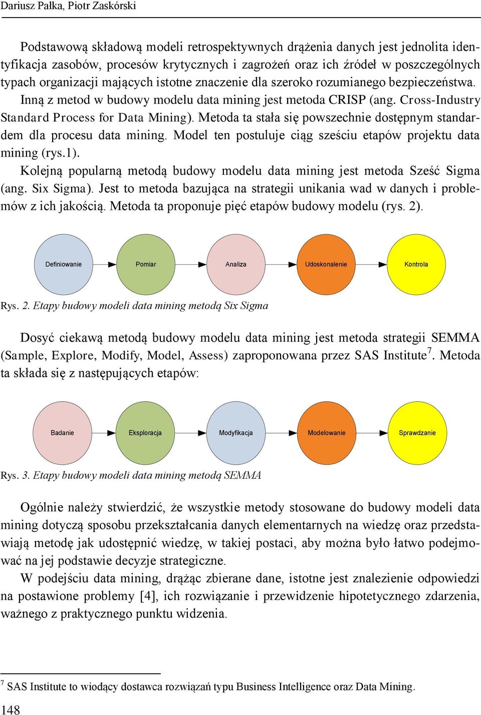 Metoda ta stała się powszechnie dostępnym standardem dla procesu data mining. Model ten postuluje ciąg sześciu etapów projektu data mining (rys.1).