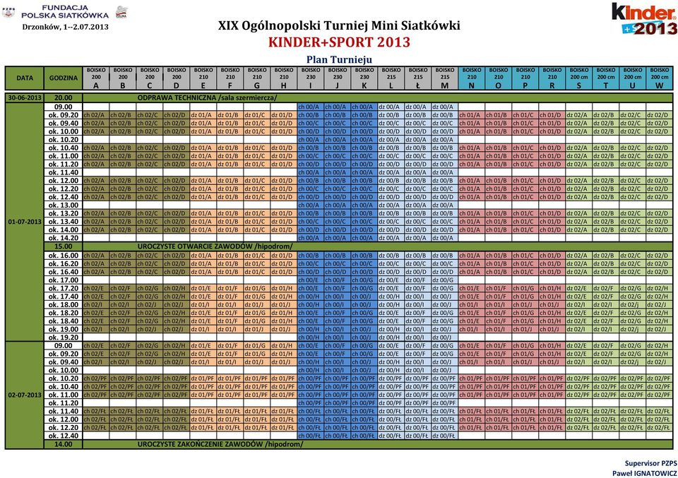 BOSKO BOSKO cm cm cm cm A B C D E F G H J K L Ł M N O P R S T U W --. ODPRAWA TECHNCZNA /sala szermiercza/ 9.