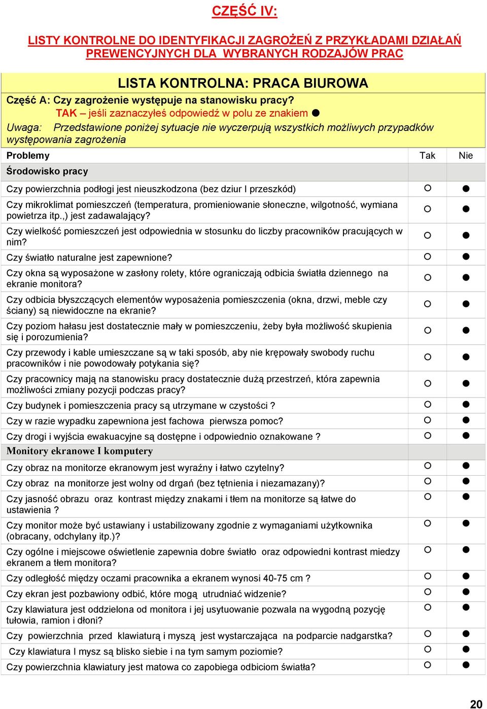 przeszkód) Czy mikroklimat pomieszczeń (temperatura, promieniowanie słoneczne, wilgotność, wymiana powietrza itp.,) jest zadawalający?