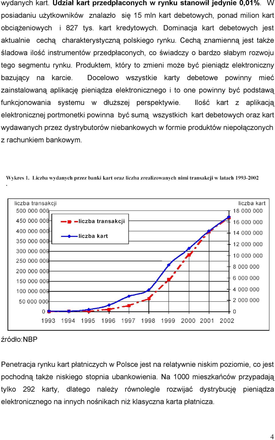 Cechą znamienną jest także śladowa ilość instrumentów przedpłaconych, co świadczy o bardzo słabym rozwoju tego segmentu rynku.