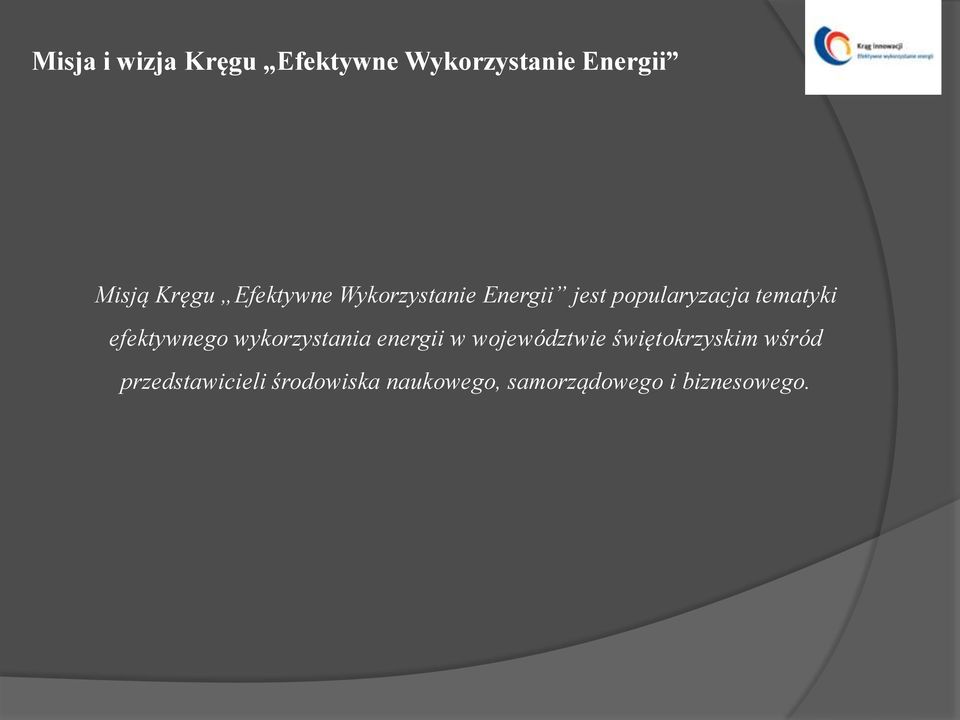 efektywnego wykorzystania energii w województwie świętokrzyskim