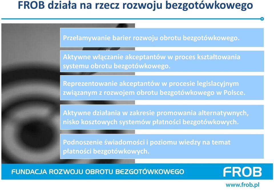 Reprezentowanie akceptantów w procesie legislacyjnym związanym z rozwojem obrotu bezgotówkowego w Polsce.