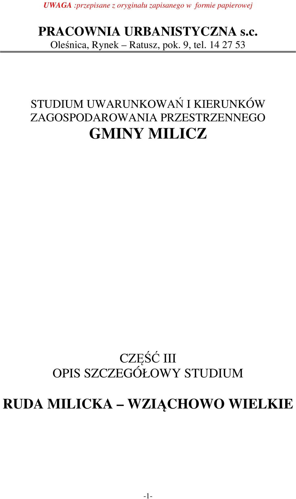 14 27 53 STUDIUM UWARUNKOWAŃ I KIERUNKÓW