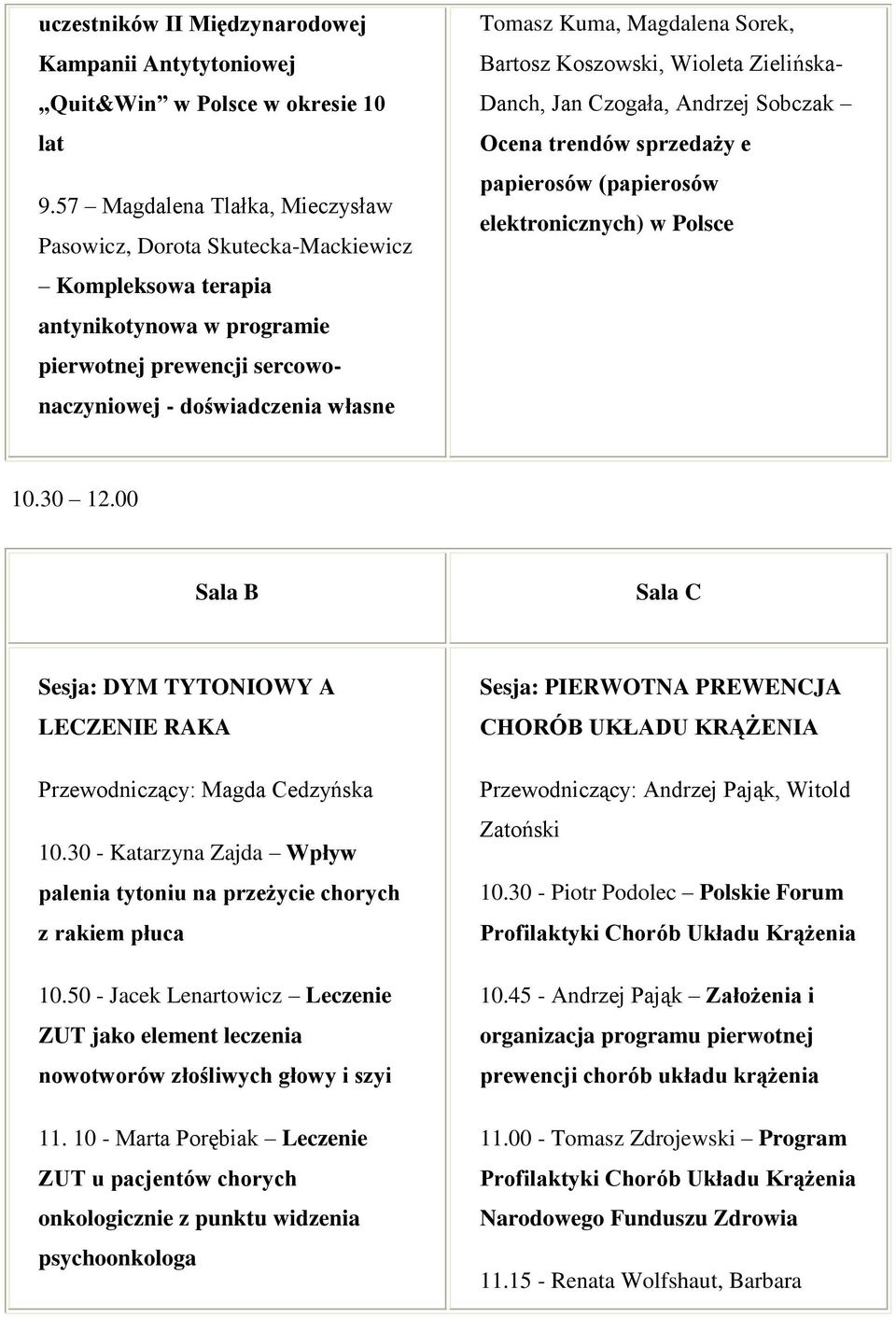 Magdalena Sorek, Bartosz Koszowski, Wioleta Zielińska- Danch, Jan Czogała, Andrzej Sobczak Ocena trendów sprzedaży e papierosów (papierosów elektronicznych) w Polsce 10.30 12.