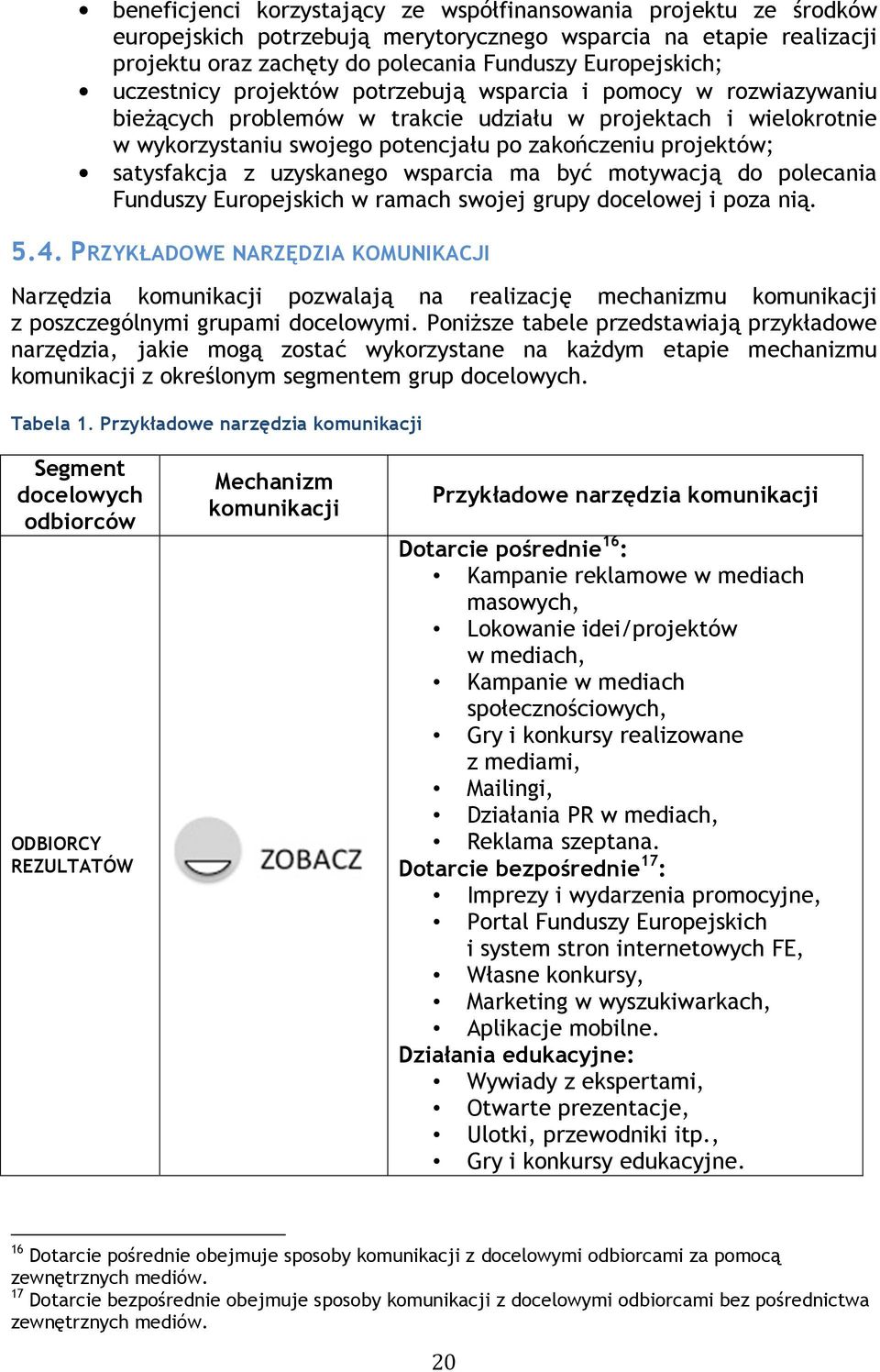 satysfakcja z uzyskanego wsparcia ma być motywacją do polecania Funduszy Europejskich w ramach swojej grupy docelowej i poza nią. 5.4.