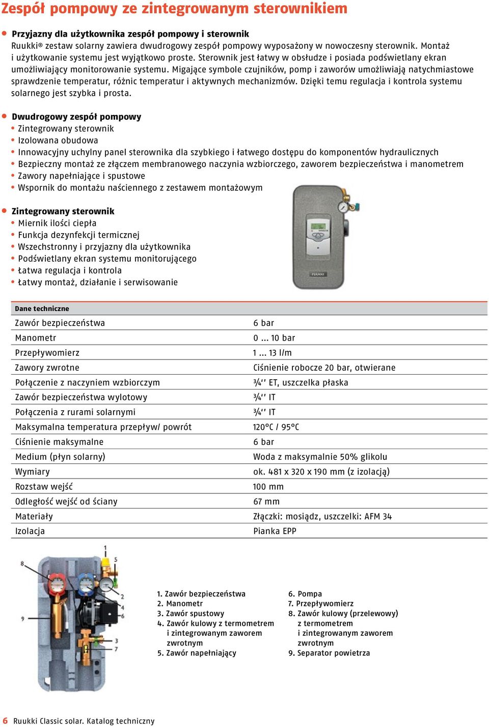 Migające symbole czujników, pomp i zaworów umożliwiają natychmiastowe sprawdzenie temperatur, różnic temperatur i aktywnych mechanizmów.