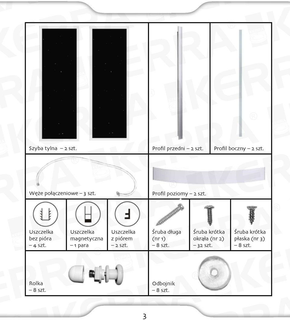 Uszczelka magnetyczna 1 para Uszczelka z piórem 2 szt.