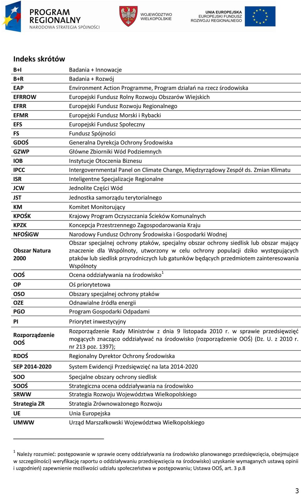 Ochrony Środowiska Główne Zbiorniki Wód Podziemnych Instytucje Otoczenia Biznesu Intergovernmental Panel on Climate Change, Międzyrządowy Zespół ds.