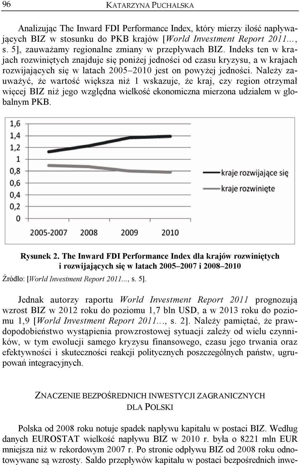 Indeks ten w krajach rozwiniętych znajduje się poniżej jedności od czasu kryzysu, a w krajach rozwijających się w latach 2005 2010 jest on powyżej jedności.