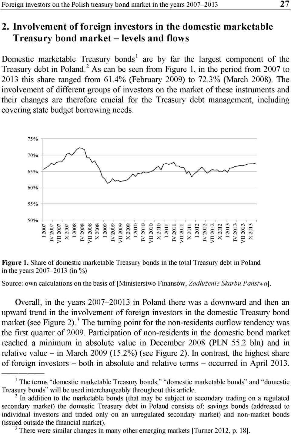 2 As can be seen from Figure 1, in the period from 2007 to 2013 this share ranged from 61.4% (February 2009) to 72.3% (March 2008).