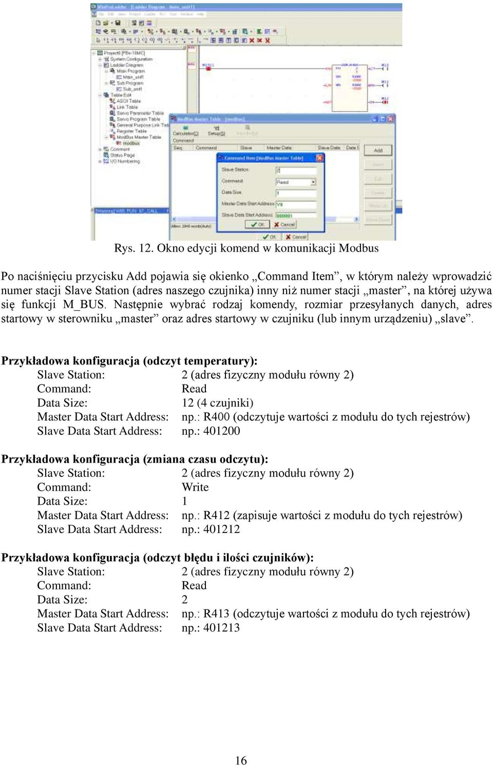 stacji master, na której używa się funkcji M_BUS.