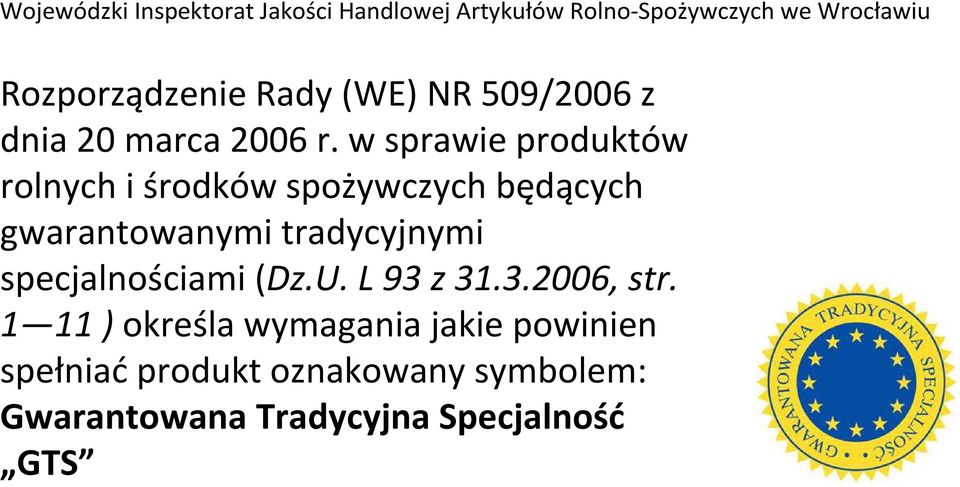 tradycyjnymi specjalnościami (Dz.U. L 93 z 31.3.2006, str.