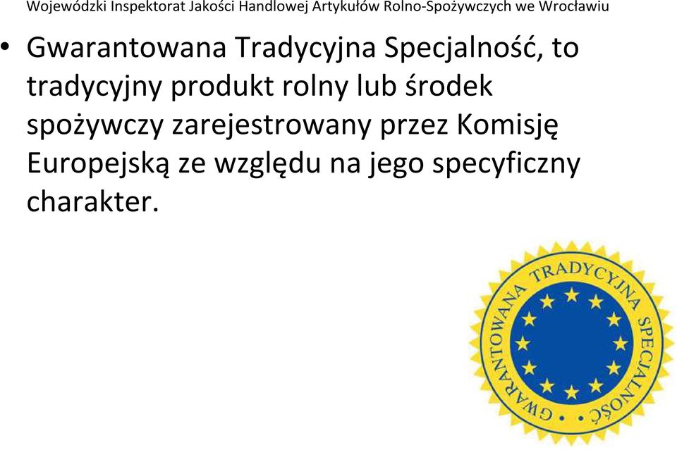 spożywczy zarejestrowany przez Komisję