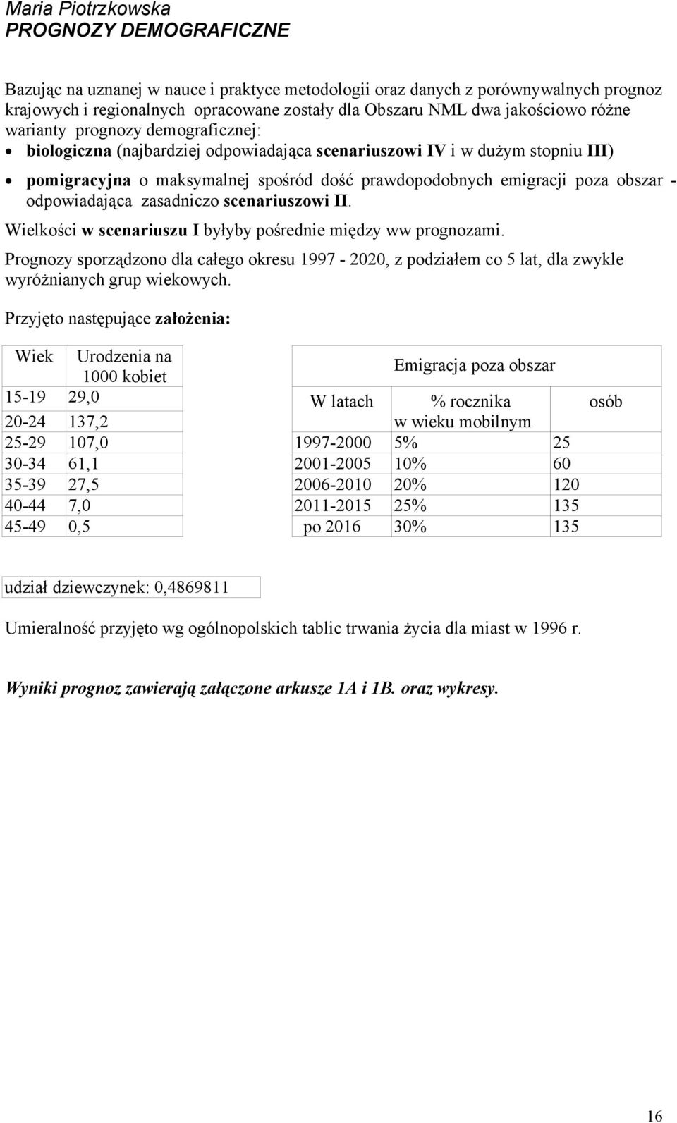 poza obszar - odpowiadająca zasadniczo scenariuszowi II. Wielkości w scenariuszu I byłyby pośrednie między ww prognozami.