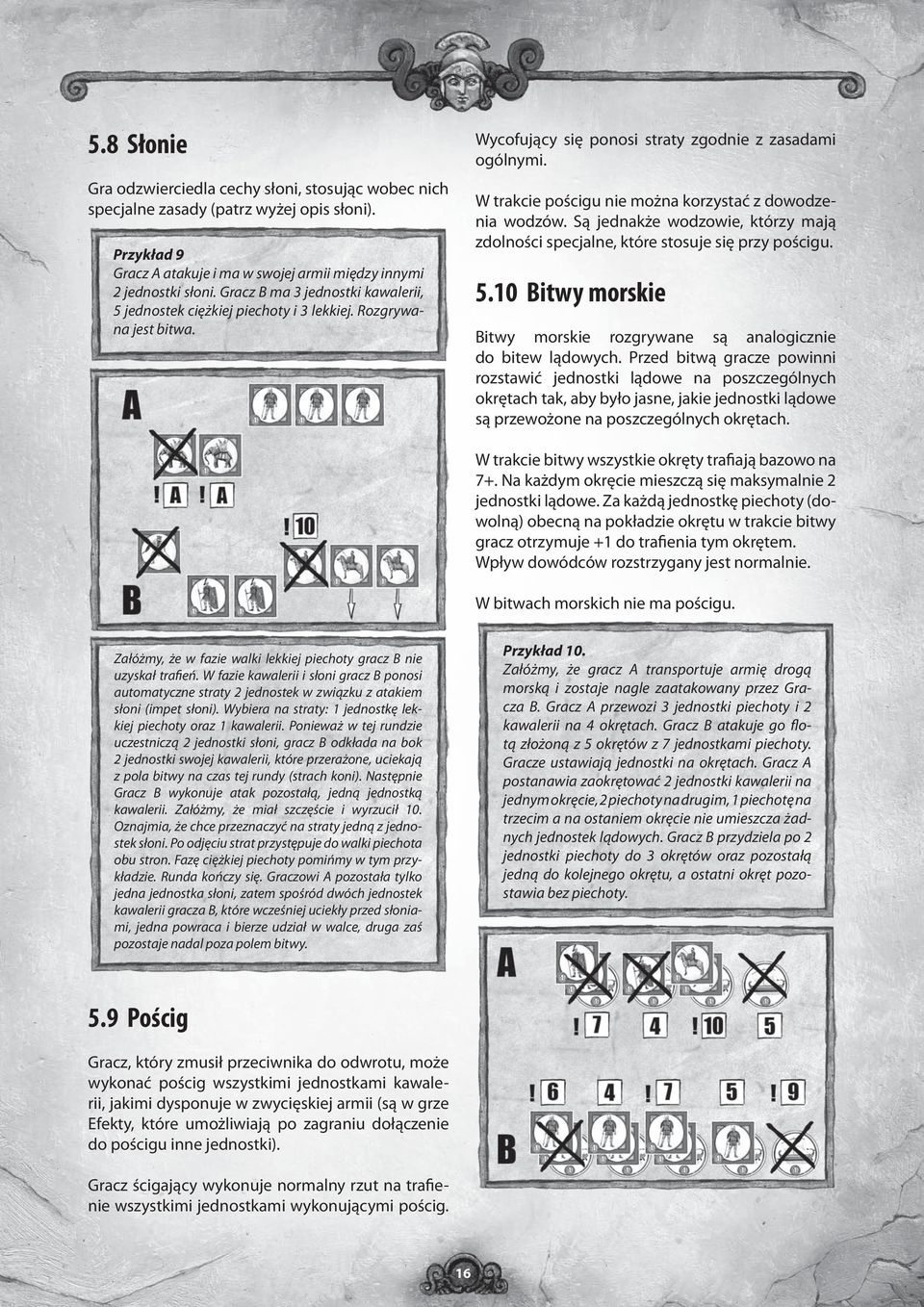 W trakcie pościgu nie można korzystać z dowodzenia wodzów. Są jednakże wodzowie, którzy mają zdolności specjalne, które stosuje się przy pościgu. 5.