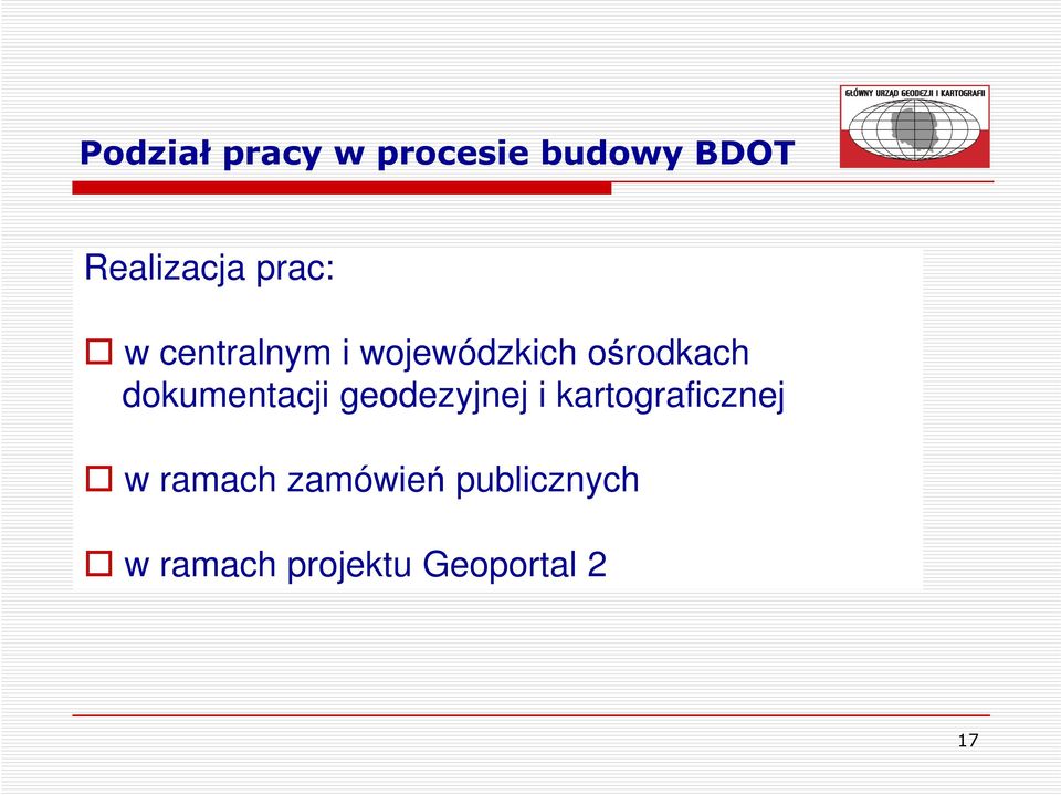 dokumentacji geodezyjnej i kartograficznej w