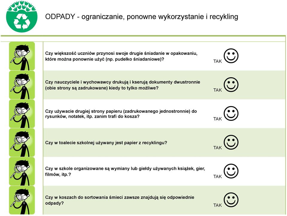 Czy używacie drugiej strony papieru (zadrukowanego jednostronnie) do rysunków, notatek, itp. zanim trafi do kosza?