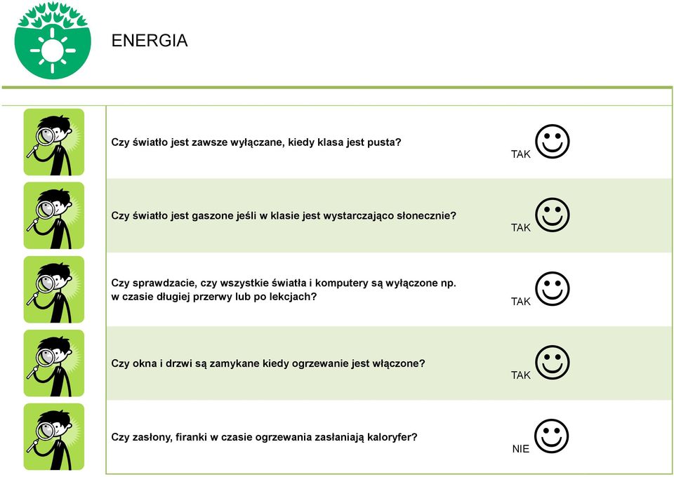 Czy sprawdzacie, czy wszystkie światła i komputery są wyłączone np.