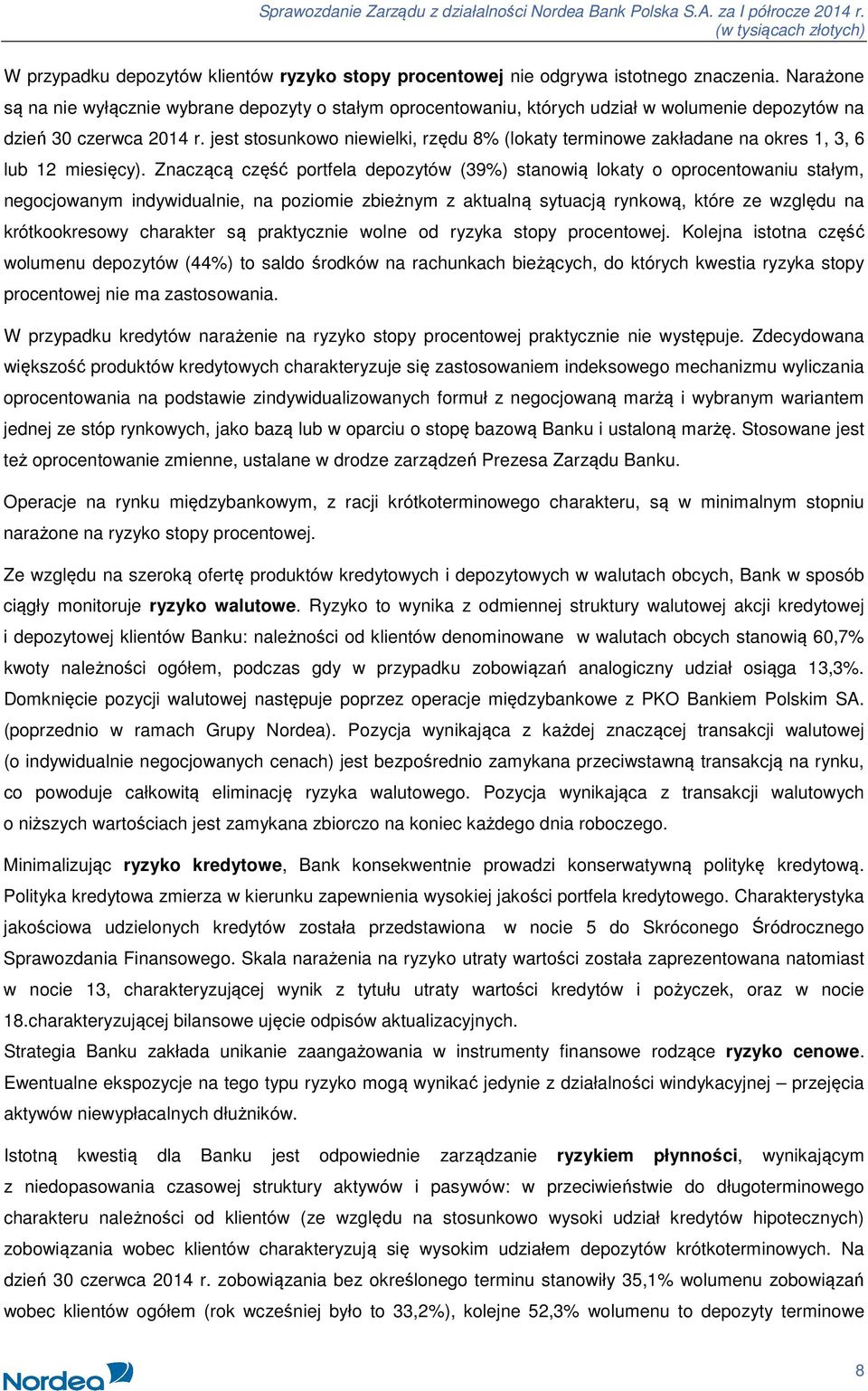 jest stosunkowo niewielki, rzędu 8% (lokaty terminowe zakładane na okres 1, 3, 6 lub 12 miesięcy).