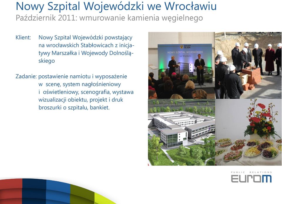 Dolnośląskiego Zadanie: postawienie namiotu i wyposażenie w scenę, system nagłośnieniowy i