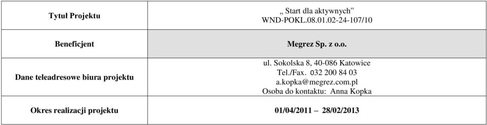 Sokolska 8, 40-086 Katowice Tel./Fax. 032 200 84 03 a.