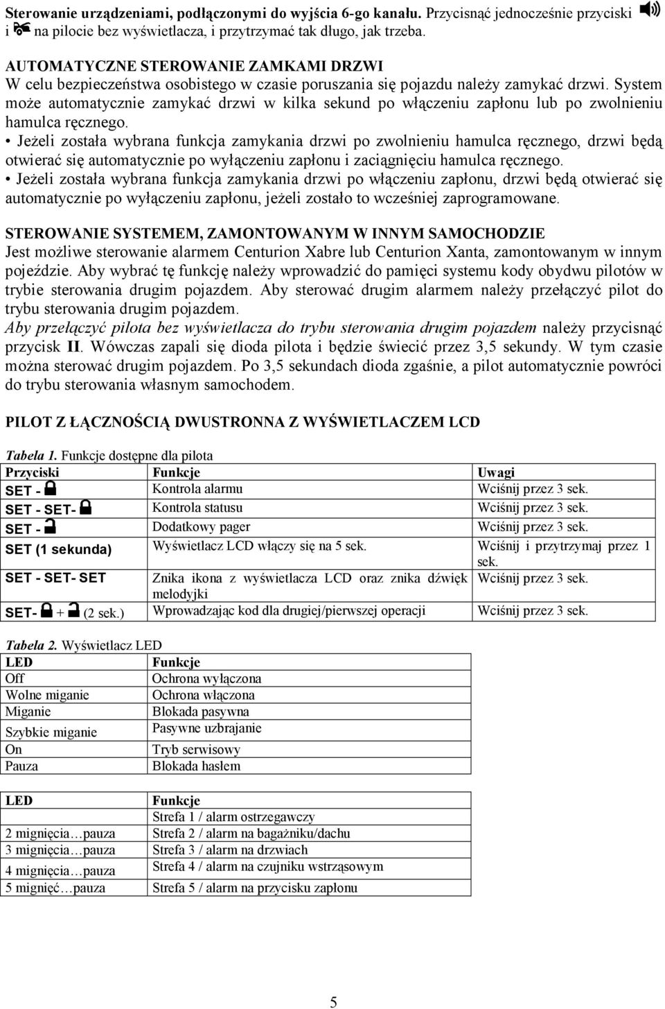 System moŝe automatycznie zamykać drzwi w kilka sekund po włączeniu zapłonu lub po zwolnieniu hamulca ręcznego.