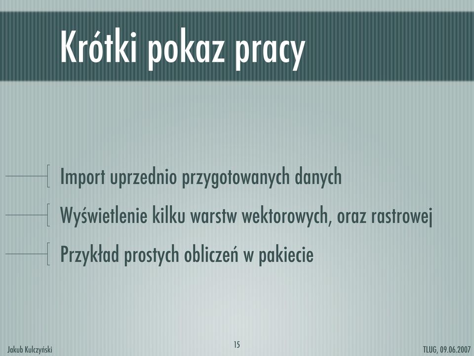 kilku warstw wektorowych, oraz