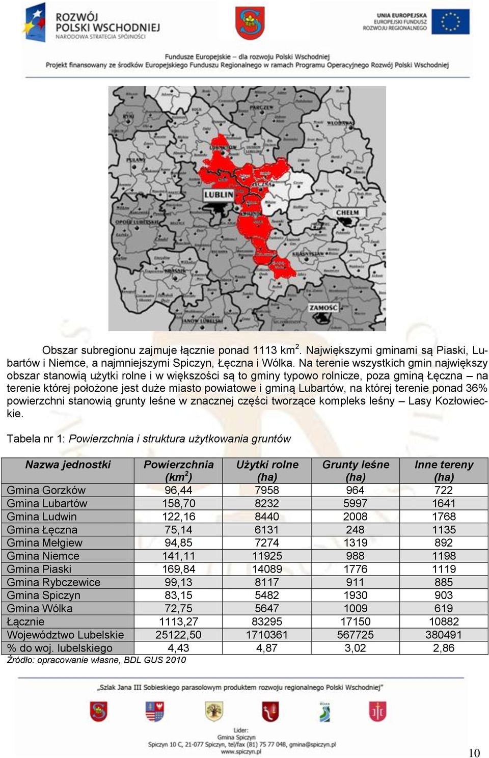 Lubartów, na której terenie ponad 36% powierzchni stanowią grunty leśne w znacznej części tworzące kompleks leśny Lasy Kozłowieckie.