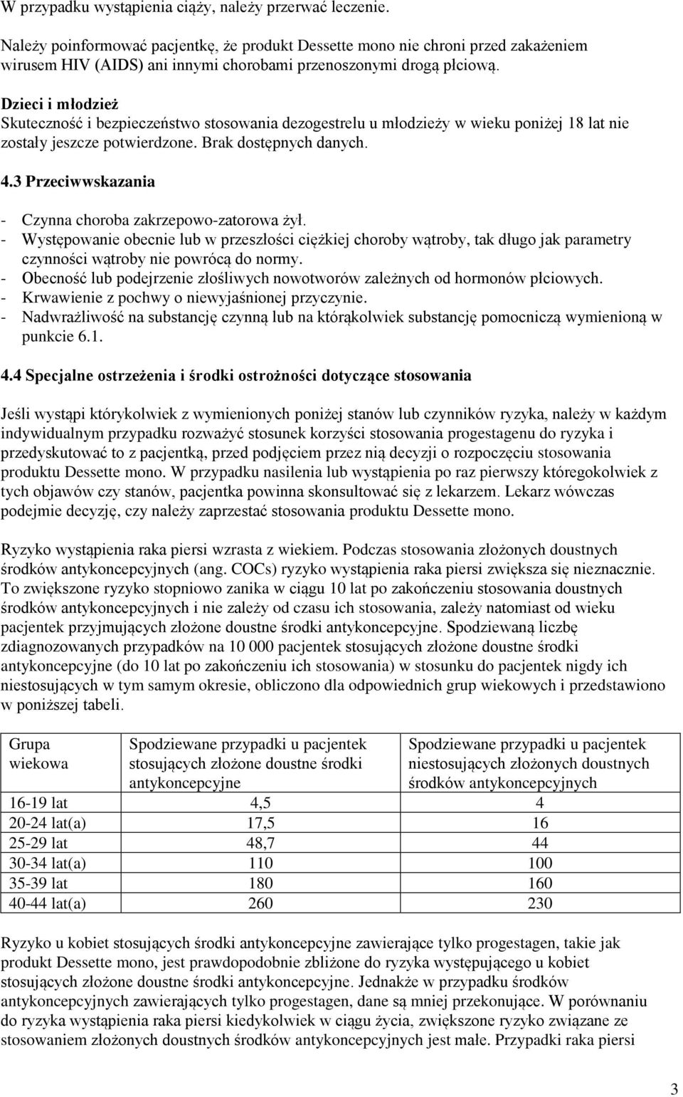 Dzieci i młodzież Skuteczność i bezpieczeństwo stosowania dezogestrelu u młodzieży w wieku poniżej 18 lat nie zostały jeszcze potwierdzone. Brak dostępnych danych. 4.