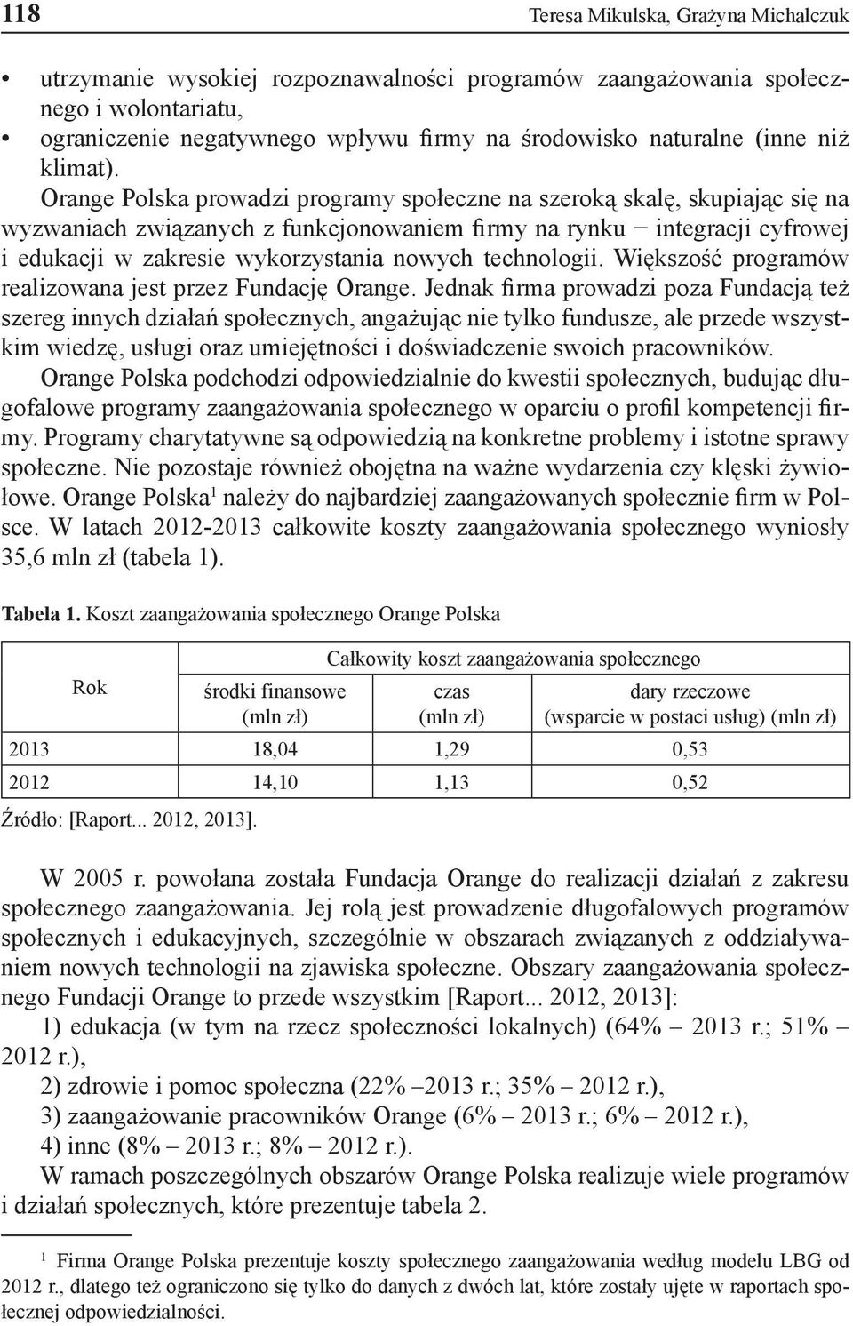 Orange Polska prowadzi programy społeczne na szeroką skalę, skupiając się na wyzwaniach związanych z funkcjonowaniem firmy na rynku integracji cyfrowej i edukacji w zakresie wykorzystania nowych