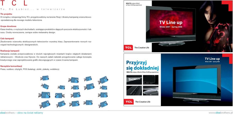 modelu telewizora. Klasa średnia, o wyższych dochodach, szukająca produktów dających poczucie ekskluzywności i luksusu. Osoby nowoczesne, ceniące sobie niebanalny design.