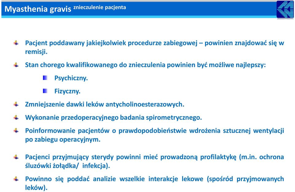 Wykonanie przedoperacyjnego badania spirometrycznego.