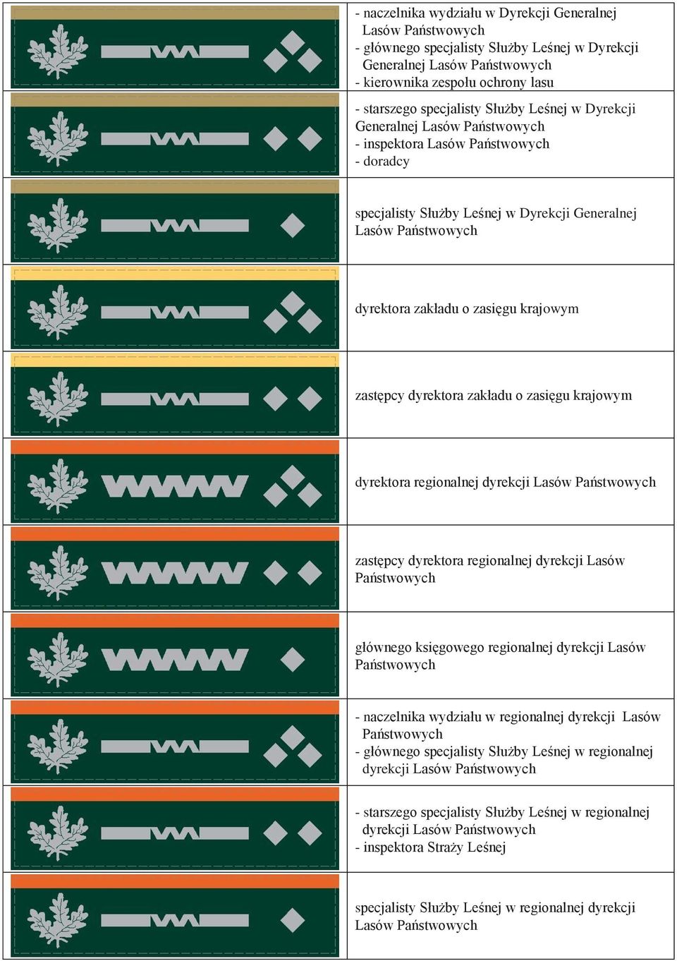 zastępcy dyrektora zakładu o zasięgu krajowym dyrektora regionalnej dyrekcji Lasów Państwowych zastępcy dyrektora regionalnej dyrekcji Lasów Państwowych głównego księgowego regionalnej dyrekcji Lasów